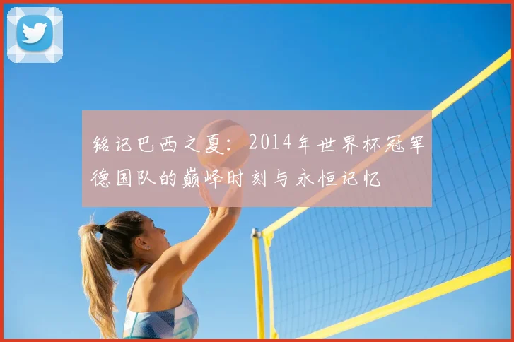 铭记巴西之夏:2014年世界杯冠军德国队的巅峰时刻与永恒记忆